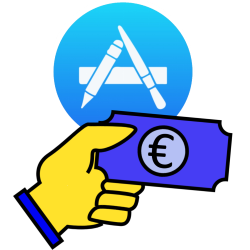 apple store-logo met bankbiljet